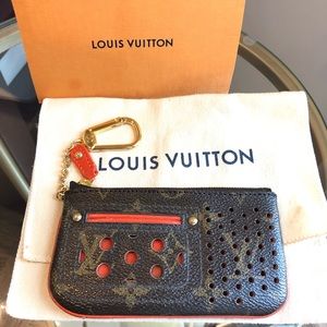Louis Vuitton Orange Perforated Mono Pochette Cles